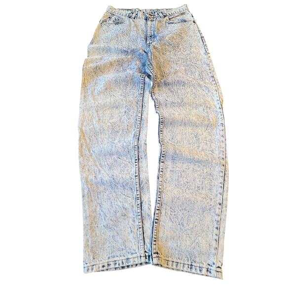 VINTAGE 80s BRITTANIA ACID STONE WASH DENIM LIGHT BLUE JEANS SIZE 31 W x 31 L - Picture 1 of 16
